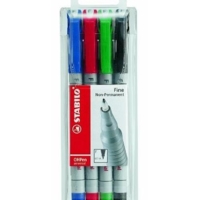 Pochette de 4 Feutre pour Transparent OHPen encre soluble Pte fine - STABILO