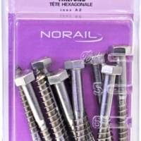 Tirefond tête hexagonale matière inox A2 8 x 80 mm - Gedimat - NORAIL