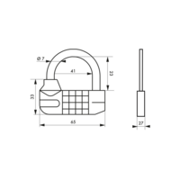 Cadenas SATURN 65mm anse acier combinaison modifiable - Gedimat - THIRARD