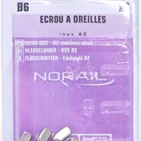Ecrou à oreilles matière inox A2 Ø6 mm - Gedimat - NORAIL