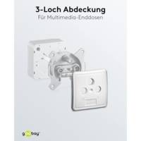 Couvercle à 3 Trous pour Prises d'Antenne avec vis de fixation inscription TV, SAT et radio