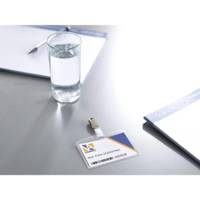 Boite de 25 portes-badge à pince 6x9 cm  + 32 inserts microperforés