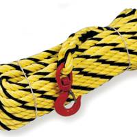 Corde à poulie polypropylène jaune et noir avec crochet - Gedimat - MONDELIN