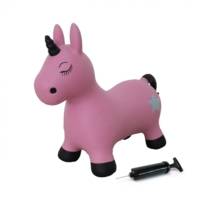 Animal rebondissante Licorne rose vif avec pompe