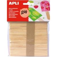 Sachet de 50 bâtons en bois naturel 115 x 10 mm - APLI-AGIPA