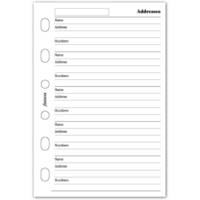 Recharge carnet d'adresses format Pocket paquet de 100 feuilles Blanc