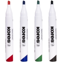 Etui de 4 Marqueur tableau Blanc "K Marker" Pte Biseautée Assortis - Kores