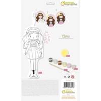Kit Créatif Enfant - Poupée en coton Imprimé à Peindre Jaune