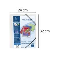 Chemise à élastiques 3 rabats polypropylène translucide Krea Cover - A4 - Incolore - EXACOMPTA