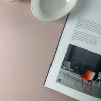 Plateau de table 110x70cm Rose poudré & bois - RestooTab