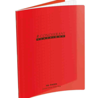 Cahier 24 x 32 96 pages grands carreaux couverture polypro rouge