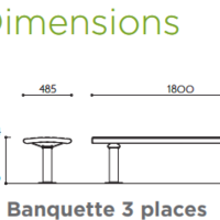 Banquette d'extérieur 3 places Tango bois