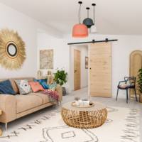 Porte coulissante alvéolaire HEMA chêne brut - 204 x 73 cm - Gedimat - GIMM