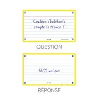 Paquet de 32 Fiches Bristol flashcards 2.0 Non Perforées 75x125 mm A7 ligné jaune