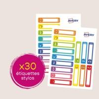 Sachet de 30 étiquettes stylos smiley - 50 x 10 mm