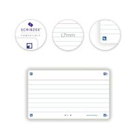 Paquet de 32 Fiches Bristol flashcards 2.0 Non Perforées 75x125 mm A7 ligné blanc