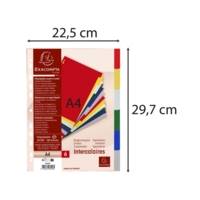 Intercalaires polypropylène souple 12x100e 6 positions A4 Colorés