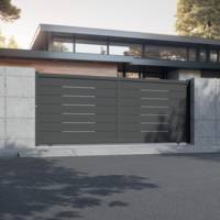 Portail coulissant GAËL alu gris anthracite structuré - Gedimat - GARDEN GATE