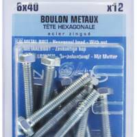 Boulon 6 pans tête hexagonale acier zingué - Gedimat - NORAIL