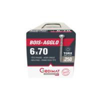 Vis technique TORX zingué blanc - 6 x60 mm - boîte de 250 pièces - Gedimat - GEDIMAT PERFORMANCE PRO