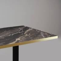 Table pied noir 120x70cm marbre royal chant laiton - intérieur - RestooTab