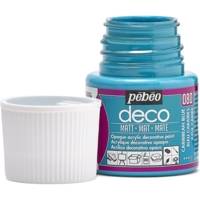 Flacon 45ml peinture acrylique Déco Mat BLEU CARAIBES - PÉBÉO