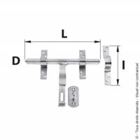 Verrou vervelle avec porte cadenas zingué blanc D14 - Gedimat - AFBAT