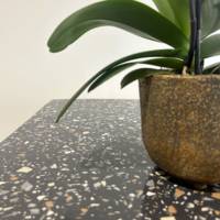 Plateau de table rectangle Terrazzo Black & laiton - RestooTab