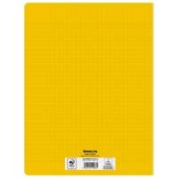 Cahier agrafé polypro 24X32 192P 70G grands carreaux jaune