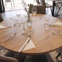 Table pied noir Ø70cm chene armor - intérieur - RestooTab