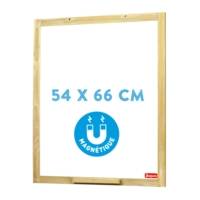 Grand Tableau Mural Blanc Cadre Pin Feutre et Magnetique - 54 x 66 cm