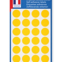 Sachet de 168 étiquettes Gommettes de signalisation Rondes 15 mm Jaune