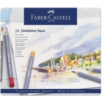 Etui métal de 24 Crayons de couleur aquarellables GOLDFABER - Faber-Castell