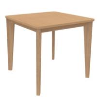 Table 80x80 4 pieds Wood - chant PVC - Piètement vernis naturel