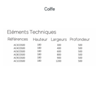 Coiffe Inclinée pour Vestiaire – H.180xL.300xP.500