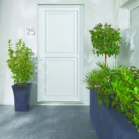 Porte d'entrée PVC MYKONOS blanc dormant 60mm - 215 x 90 cm - Gedimat - GIMM MENUISERIES