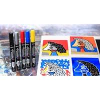 Marqueur peinture 4ARTIST pointe ogive 4 mm JAUNE - PÉBÉO