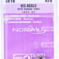 Vis agglo tête ronde empreinte Torx inox A2 3 x 16 mm - Gedimat