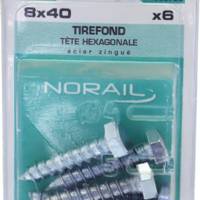 Tirefond tête hexagonale acier zingué 8 x 40 mm - Gedimat - NORAIL