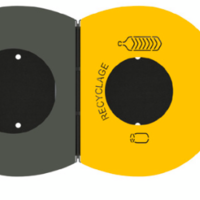 Corbeille urbaine Contemporaine Evolution 2x100 L porte sac bi-flux