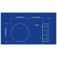 Jeu de 4 aimants solid s.  Ø 38 mm, capacité 1,5 kg,  blanc