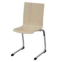 Chaise AST coque Atlantide bois Blueprotech® piètement époxy - T6 - Gris alu RAL 9006 - MOBIDECOR