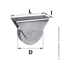 Roue gorge V support extérieur zingué blanc Ø80 mm - 116 mm - Gedimat - AFBAT