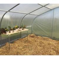 Jeu de 2 supports avec tablette bois pour serre - Serres Tonneau