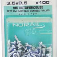Vis autoperceuse tête cylindrique bombée empreinte Phillips acier cémenté 3,5 x 9,5 mm - Gedimat - NORAIL