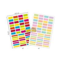 Initial, sachet de 196 gommettes (4 planches 10,5x16cm), thème Rectangles