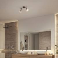 Spot intérieur mural CAROLINA nickel mat 2 x 10W 230V - Gedimat - PAULMANN