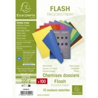 Paquet de 100 chemises FLASH 220 100% recyclé - 24x32cm - Couleurs assorties