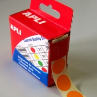 Bte Distributrice 150 étiquettes Gommettes de signalisation Rondes 15 mm Orange