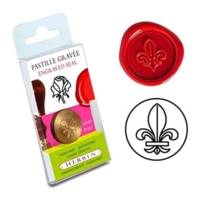 Set sceau pastille en laiton Symbole Fleur de Lys